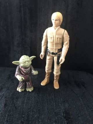 1980 Vintage Star Wars Bespin Luke Skywalker And Yoda Jedi Master Action Figures