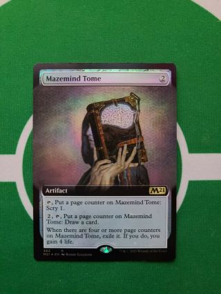 1x Mazemind Tome Foil Borderless Extended Art Rare,  Mtg Core 2021,  Nm In Hand