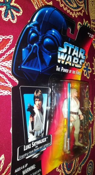 Star Wars Luke Skywalker The Power of the Force POTF Red Card Kenner 1995 3