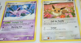 Espeon & Eevee 18/100 Majestic Dawn Pokemon Card Near Owner Nm