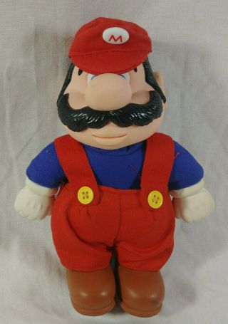Vintage 1989 Applause Mario Bros Nes Doll Toy Plush 12 " With Hat