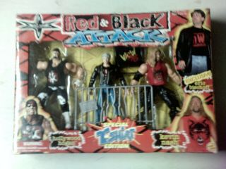 Wcw Red & Black Attack With Eric Bischoff Silver Hair