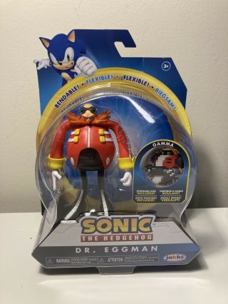 Sonic The Hedgehog Dr.  Eggman Bendable Figure Sega Jakks Pacific Gamma Wave 2