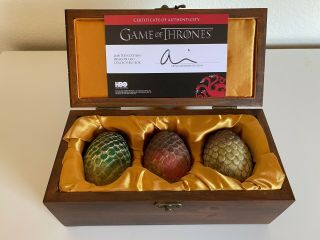 Game Of Thrones Dragon Egg Replicas Wooden Box Entertainment Earth Exclusive