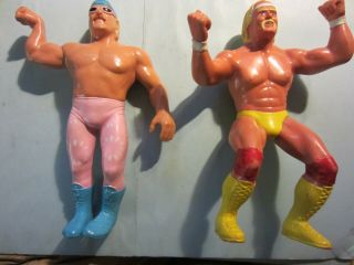 2 - 1984 - 86 Ljn Wwf Wrestling Superstar Figure Jesse The Body Ventura & Hulk Hogan
