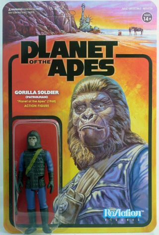 Gorilla Soldier Patrolman Planet Of The Apes 7 Reaction Action Figure