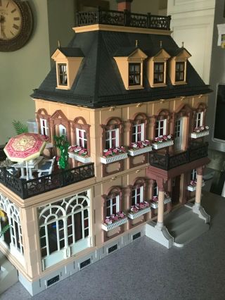 Adorable Playmobil Victorian Mansion Dollhouse 5300,  Furniture & Figures Euc