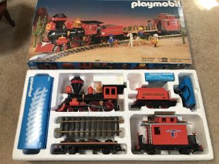 1988 Playmobil 4033 Western Passenger Train W/box Rare Cond