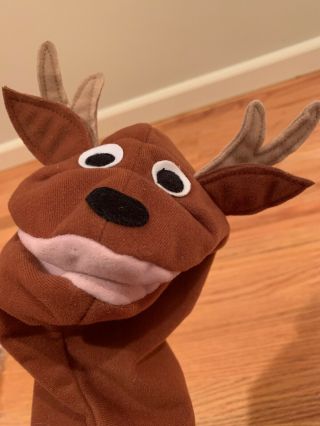 Vintage Baby Einstein Brown Reindeer Hand Puppet Play Plush Holiday Discontinued 3