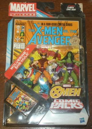 Marvel Universe Comic Pack Tru Toys R Us Exclusive X - Men Wolverine She - Hulk