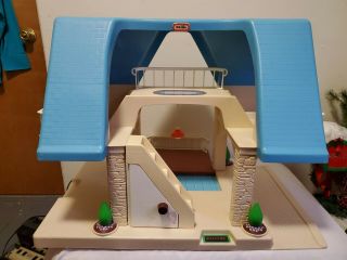 Vintage Little Tikes Dollhouse Blue Roof Large Family Play House Made In Usa