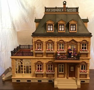 Playmobil Victorian Dollhouse 5300 3 Story Mansion & Family Complete
