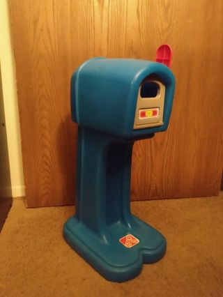 Vintage Step 2 Little Tikes Blue Plastic Toy Play Mailbox Child Size