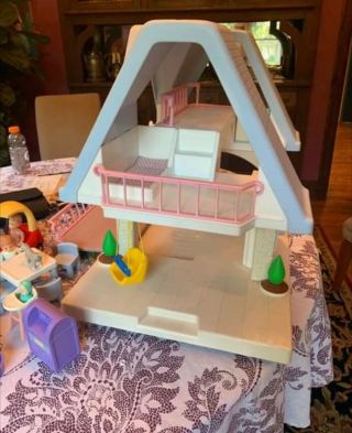 Vintage Little Tikes Doll House With Accessories