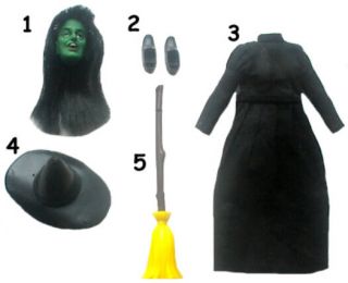 1974 Wizard Of Oz 8 " Mego Doll - Dorothy Lion Tinman Witch - Head Body Broom Hat