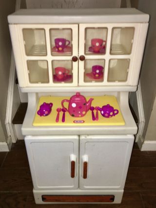 Adorable Vintage Little Tikes Kitchen Hutch/ China Cabinet