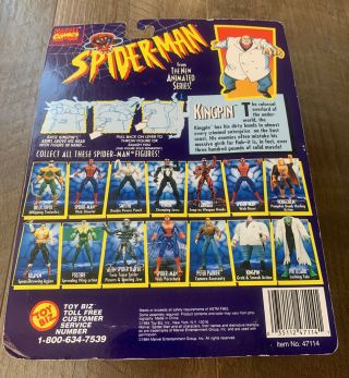 Vintage 1994 Marvel Spider - Man Animated Series KINGPIN Action Figure Toy Biz 2