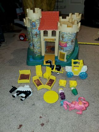 Fisher Price Vintage Little People Play Family Castle 993 Pink Dragon And More