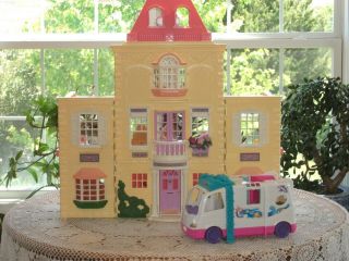 Fisher Price Loving Family Twin Time Dollhouse W/ Dolls Furniture Camper