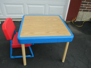 Vintage Fisher Price Arts Kids Craft Faux Wood Play Table 1985 9505 Table Only