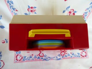 1971 Vintage Fisher Price Music Box Toy Record Player 995 W 5 Discs Great 3
