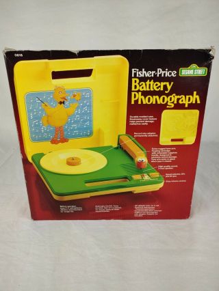Vintage 1983 Fisher - Price Sesame Street Record Player Phonograph w/records 3