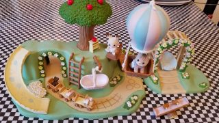 Calico Critters Primrose Park,  Train,  Hot Air Balloon,  And 2 Critters