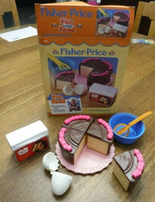 2 Setsvintage Fisher Price Fun With Food Euc Cake Baking Complete 6510