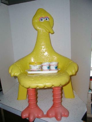 1979 Knickerbocker Big Bird Sesame Street Child Plastic Chair Cookie,  Elmo Dish