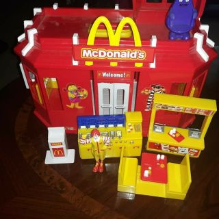 Vintage Mcdonalds Play Place Drive Thru Restaurant Playset Counter Booth Ronald