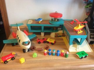 1980 Vintage Fisher Price Little People Airport W/accessories