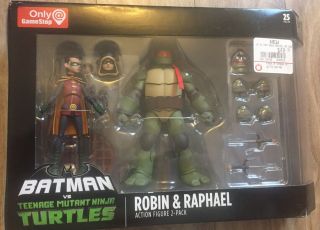 Batman Vs Tmnt Robin And Raphael Action Figure 2 Pack Gamestop Exclusive