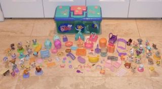 Littlest Pet Shop Storage Case Organizer W 44 Collectible Toys,  50 Accessories