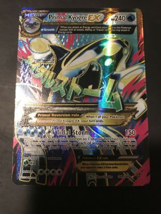 Pokemon Mega Primal Kyogre Ex 149/160 Primal Clash Ultra Rare Full Art Card Nm