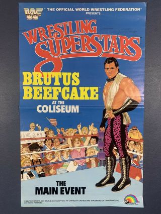 Wwf Ljn Brutus Beefcake Poster Vintage Titan Sports