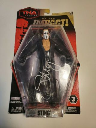 Tna Deluxe Impact “sting” Autographed Figure Rare Action Figure.  Wwe,  Wwf,  Aew,