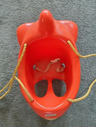 Vintage Little Tikes Red Airplane Rocket Bucket Swing Made In Usa