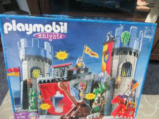 Vintage 5738 Playmobil Set Knights Cataput Castle Box Incomplete