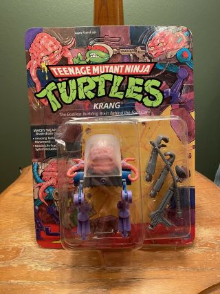 Tmnt Krang.  Teenage Mutant Ninja Turtles Playmates 1989 14 - Back.  Unpunched
