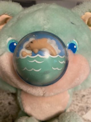 Vintage 1987 Playskool Nosy Bear Guppy Jumping Dolphin Sea Green Plush Bear Rare 2
