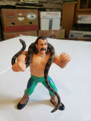 Hasbro Wwf Wwe Titan Sports Jake The Snake Roberts W/snake Damien 1990 Wrestling