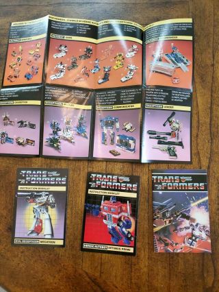 Vintage Transformers Optimus Prime Megatron Instruction Books And 2 Checklists