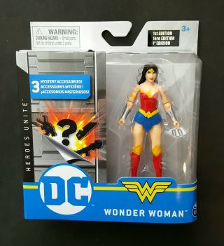 Dc Spin Master Wonder Woman 4 " Figure 1st Edition Variant Rare 3.  75 " 1/18 1:18