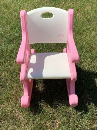 Little Tikes Rare Vintage Pink And White Victorian Rocking Chair Child Size