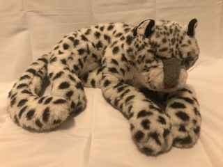 Vintage Extra Large 36” Folkmanis Stuffed Animal Snow Leopard Cat Plush Puppet
