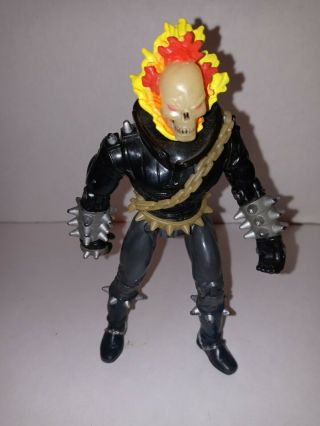1995 Toybiz Marvel Ghost Rider Action Figure Glow In The Dark Skull And Chain