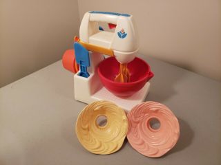 Vintage 1987 Fisher Price Fun With Food Mixing Center 2114 Hand Mixer Complete