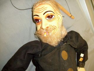Old Beard Man with Dress Marionette Puppet 18 inch doll / play theater prop 3