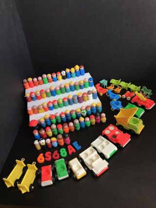 Vtg 65,  Fisher Price Little People Figures & Cars Airplane Chairs & More.