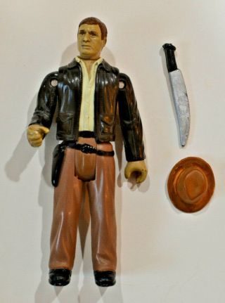 Vintage Indiana Jones Action Figure Ljn Temple Of Doom Hat And Knife